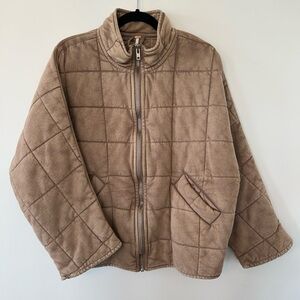 Free People Tan Quilted Puffer Jacket